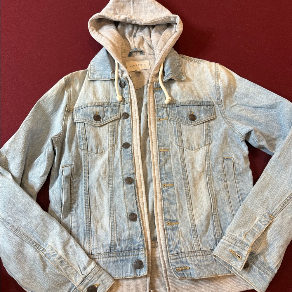 Sun + Stone Blue and Gray Lightweight Shirt Jacket